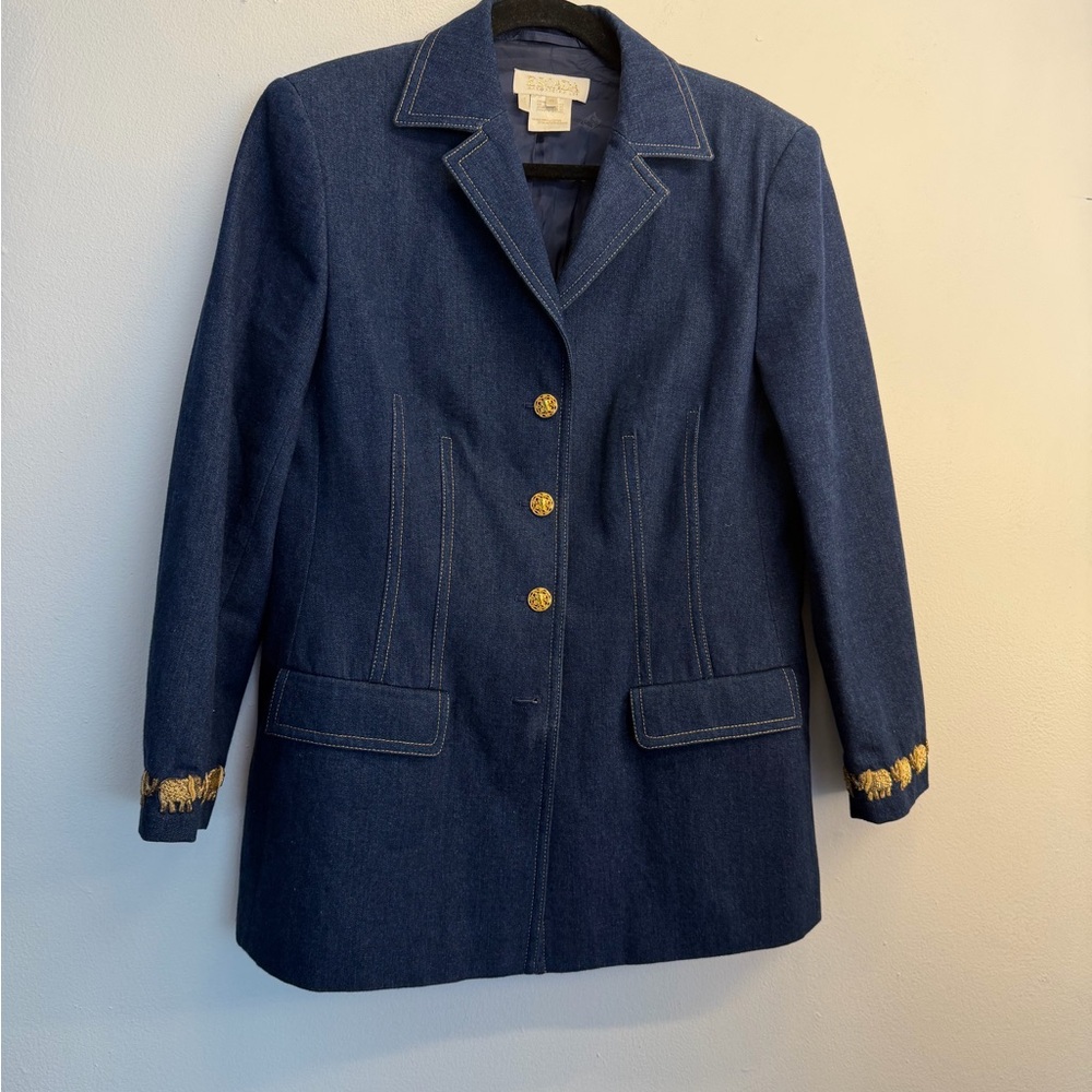 Escada Navy Blazer with Gold Buttons